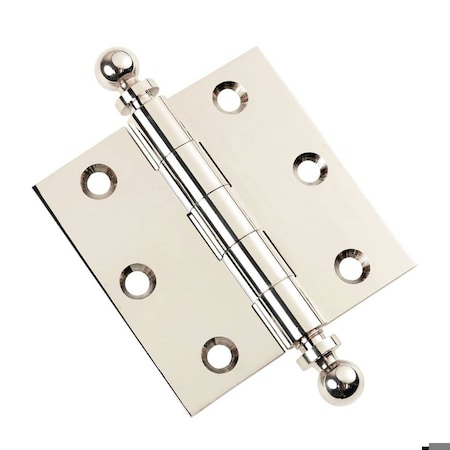 Embassy 3 x 3 Solid Brass Hinge, Polished Nickel Finish with Ball Tips 3030US14B-1